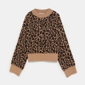Zara Animal Print Sweater - Brown and Black